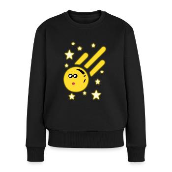 Univers Astéroïde Astronomie Étoiles Espace - Pull Premium bio Femme - noir - Devant - Julia (174cm)
