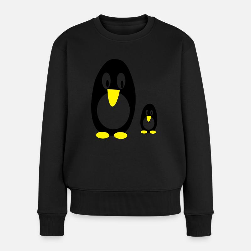 pinguine - Frauen Premium Bio Pullover - Schwarz