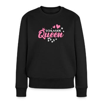 Schlager Queen Party Musik - Frauen Premium Bio Pullover - Schwarz - Vorne - Julia (174cm)