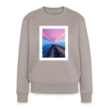 Mist-shrouded landscape - Women's Premium Organic Jumper - taupe - Front - Julia (174cm)