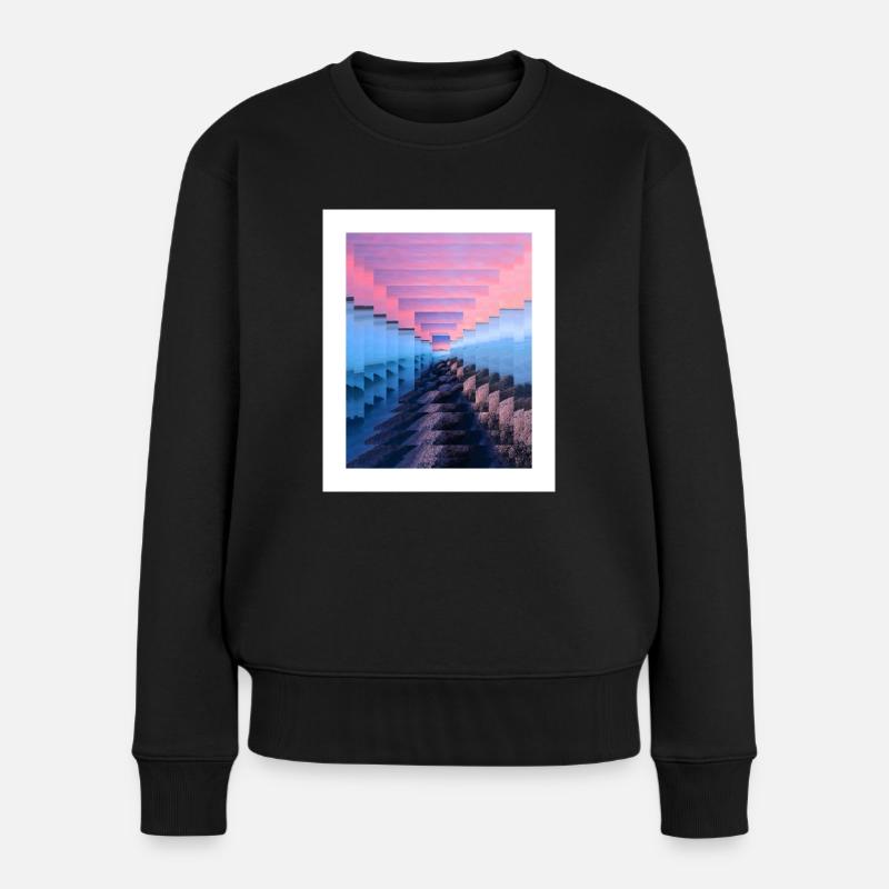 Paysage enveloppé de brume - Pull Premium bio Femme - noir