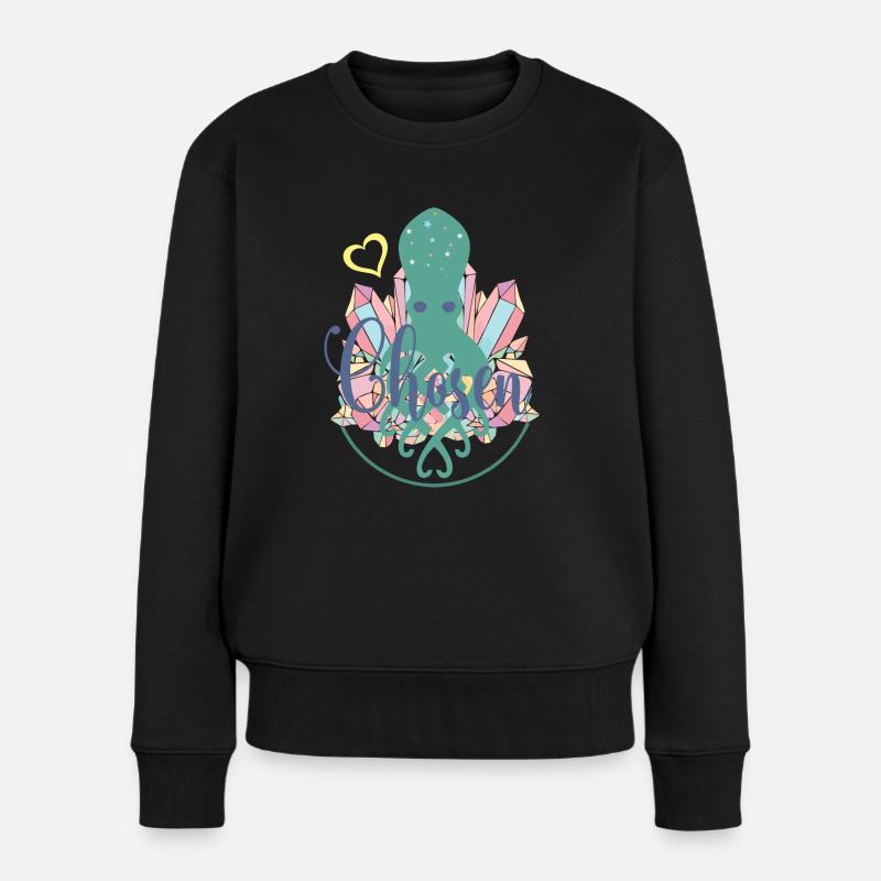 Méduse de cristal-coeur - Pull Premium bio Femme - noir