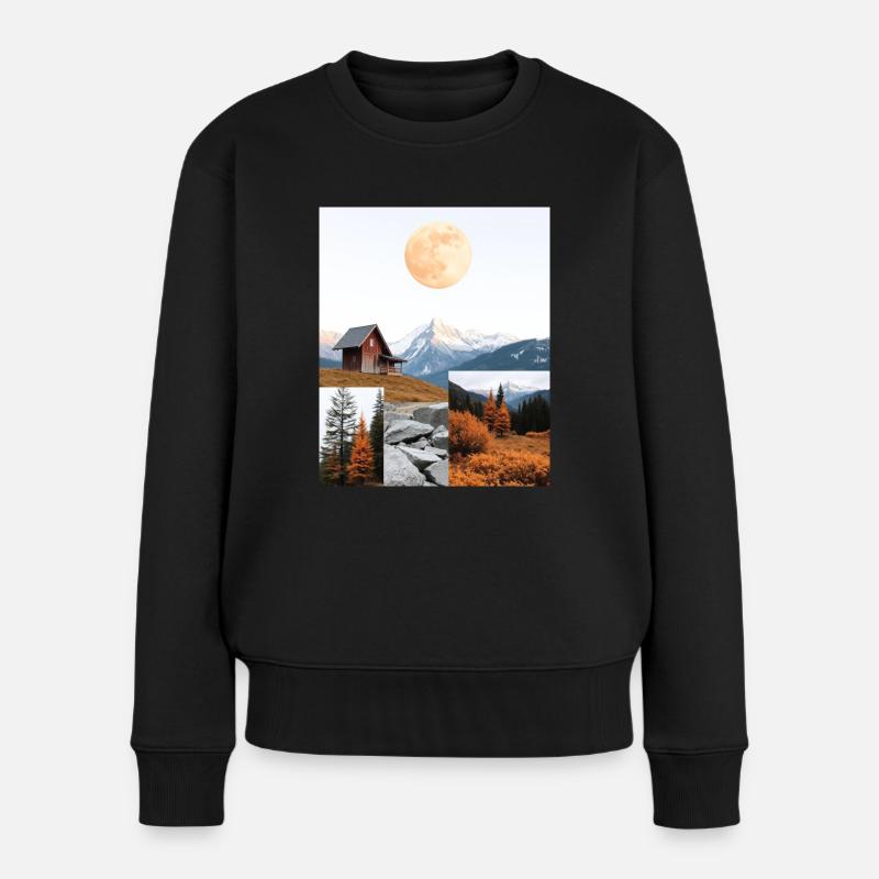 Hütte. - Frauen Premium Bio Pullover - Schwarz
