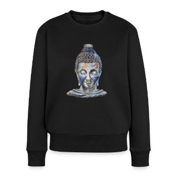 chilling buddha Tara relaxed, zen Shirt for yoga - Women's Premium Organic Jumper - black - Front - Julia (174cm)