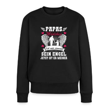 Papas Mädchen Vater Tochter Familie Geschenk papas - Frauen Premium Bio Pullover - Schwarz - Vorne - Julia (174cm)