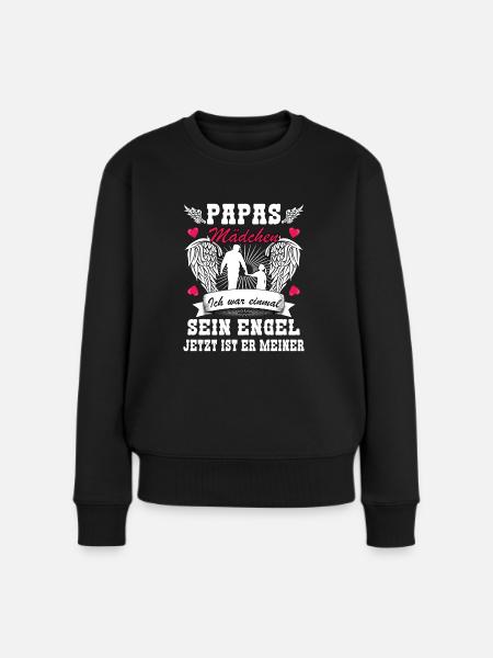 Papas Mädchen Vater Tochter Familie Geschenk papas - Frauen Premium Bio Pullover - Schwarz