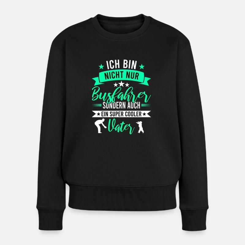 Busfahrer Vater Papa - Frauen Premium Bio Pullover - Schwarz