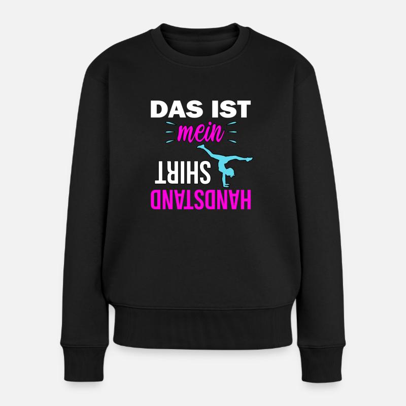 Handstand Mädchen Akrobatik - Frauen Premium Bio Pullover - Schwarz