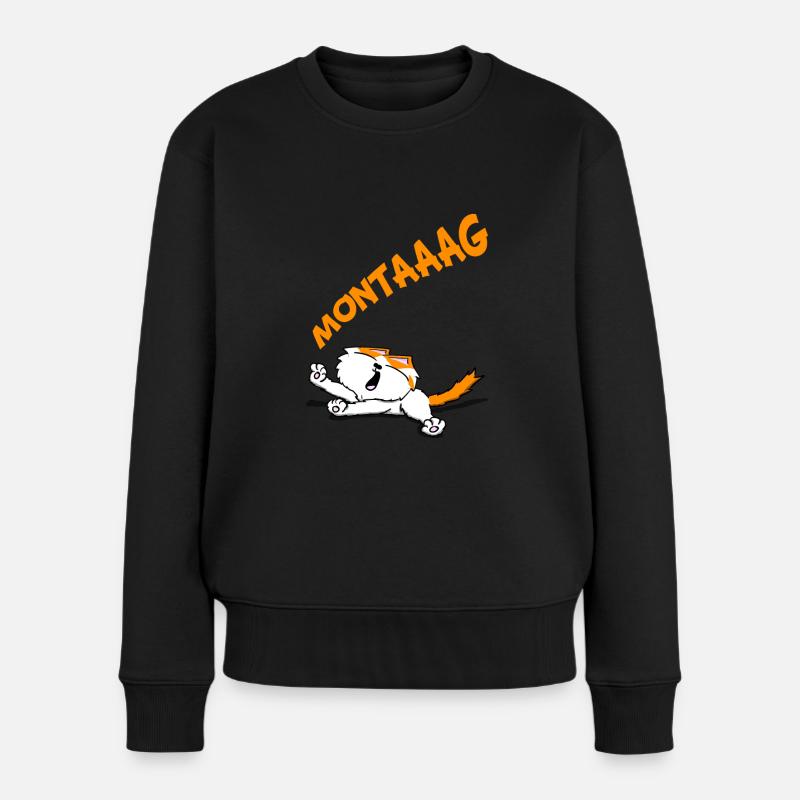 Montag - Frauen Premium Bio Pullover - Schwarz
