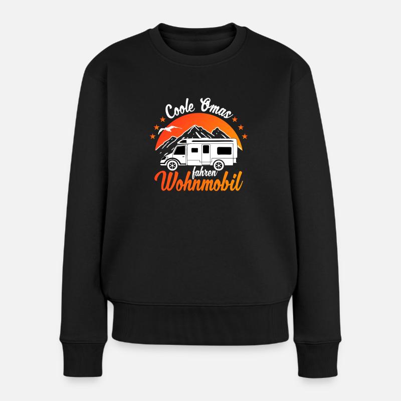 Camping Rentner Coole Omas fahren Wohnmobil - Frauen Premium Bio Pullover - Schwarz