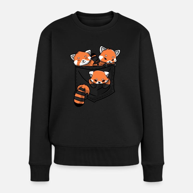 Roter Panda Tierliebhaber Kleiner Panda Roter Bär - Frauen Premium Bio Pullover - Schwarz