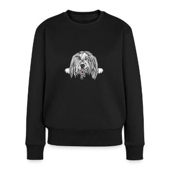 Bearded Collie - Frauen Premium Bio Pullover - Schwarz - Vorne - Julia (174cm)