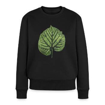 Feuille de tilleul / Feuille de tilleul / NATURE - Pull Premium bio Femme - noir - Devant - Julia (174cm)