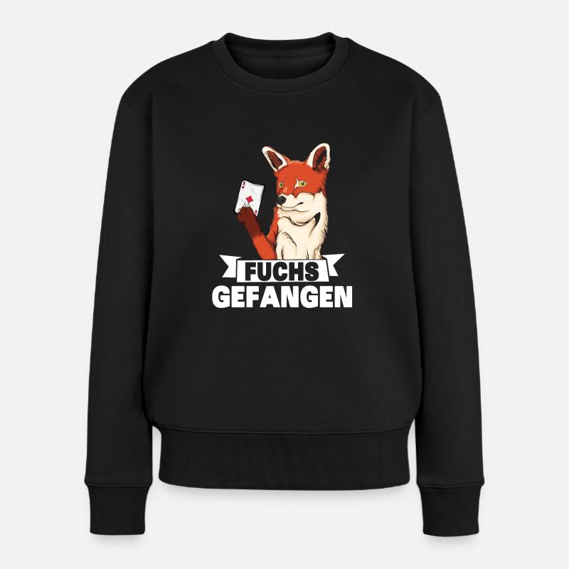 Schafkopf Skat Kartenspiel | Doppelkopf - Frauen Premium Bio Pullover - Schwarz