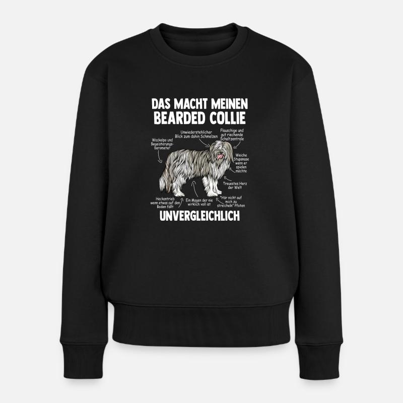 Bearded Collie - Frauen Premium Bio Pullover - Schwarz