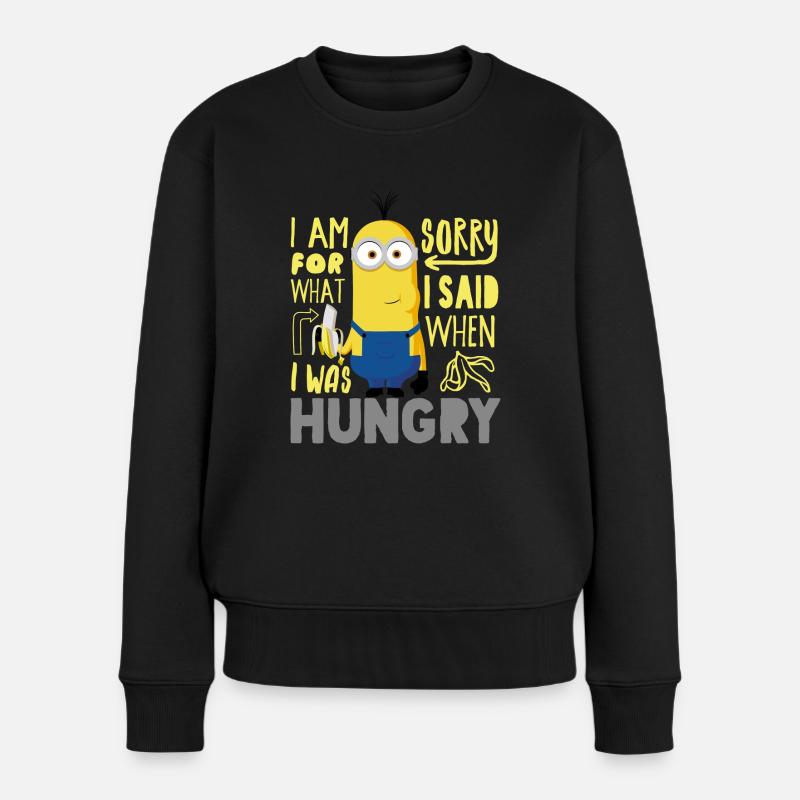 Minions Kevin Hunger Banane - Frauen Premium Bio Pullover - Schwarz