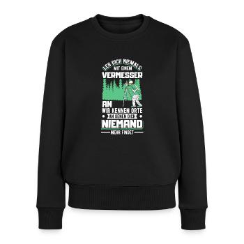 Vermesser Vermessungsingenieur Vermessung - Frauen Premium Bio Pullover - Schwarz - Vorne - Julia (174cm)