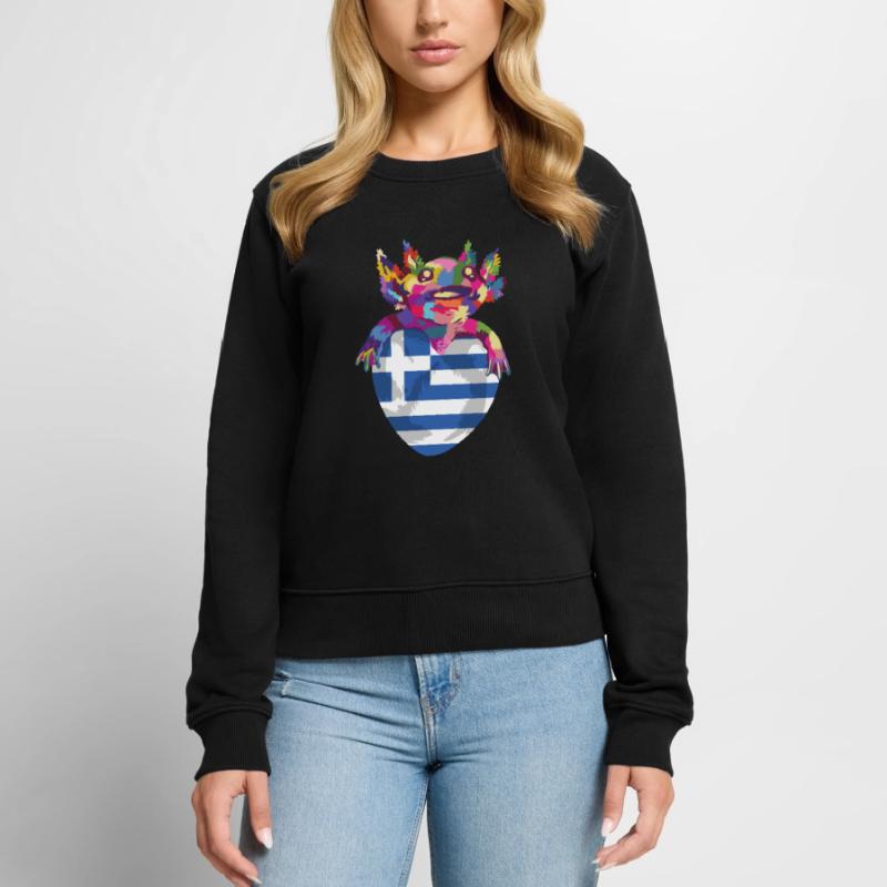 Grèce Drapeau Hellas Athènes Drapeau grec Pull Premium bio Femme
