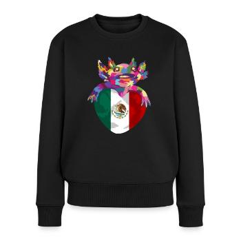 Mexique Drapeau Mexicain Drapeau Mexique Amérique du Sud - Pull Premium bio Femme - noir - Devant - Julia (174cm)