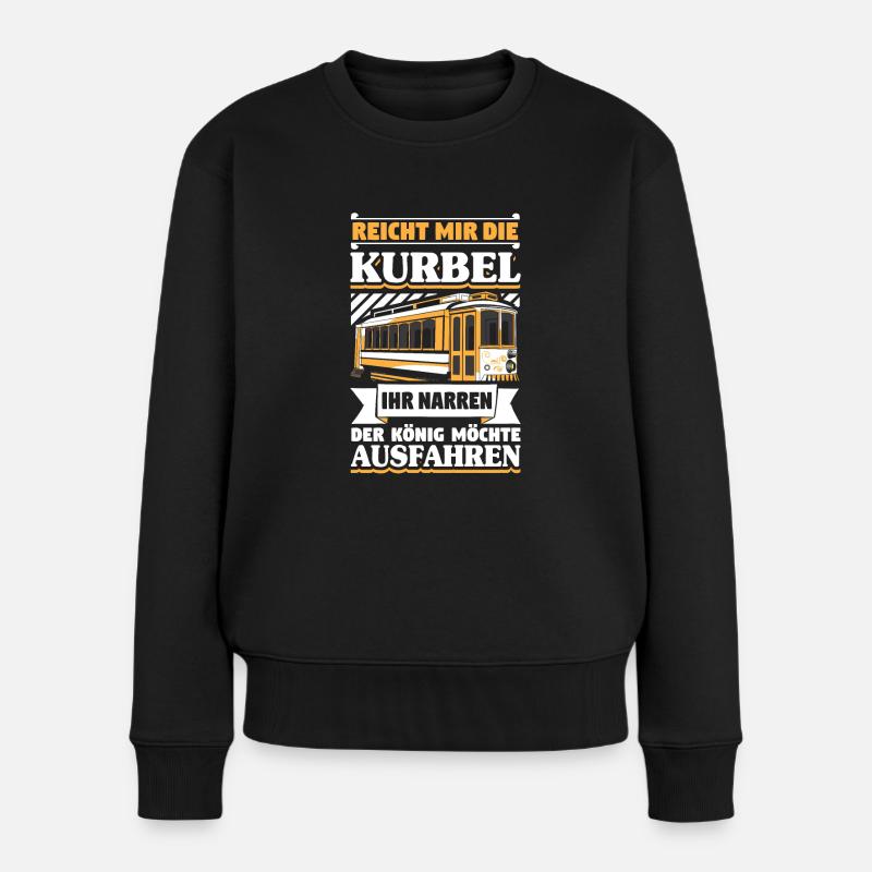 Straßenbahn Straßenbahnfahrer Tram Zug - Frauen Premium Bio Pullover - Schwarz
