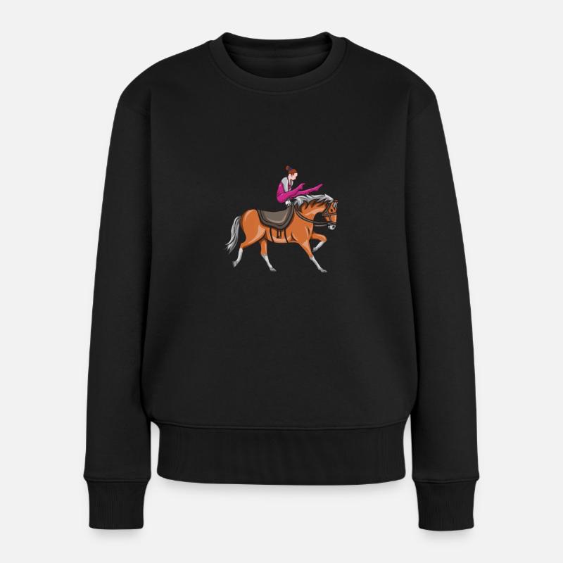Voltigieren - Frauen Premium Bio Pullover - Schwarz