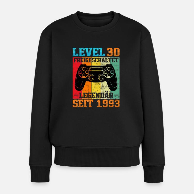 Gaming Geburtstag 1993 Level 30 - Frauen Premium Bio Pullover - Schwarz