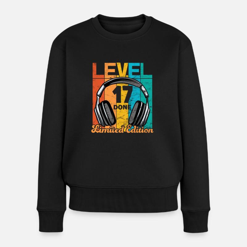 Anniversaire de jeu 17 ans Niveau 17 Terminé - Pull Premium bio Femme - noir