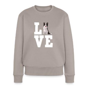 Border Collie Gift Dogs - Pull Premium bio Femme - taupe - Devant - Julia (174cm)