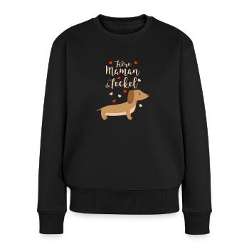 Fiere maman de teckel Dachshund Mama Gift - Women's Premium Organic Jumper - black - Front - Julia (174cm)