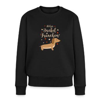 stolzes Dackel Frauchen Hund Geschenk - Frauen Premium Bio Pullover - Schwarz - Vorne - Julia (174cm)