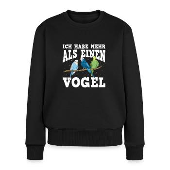 Wellensittich Vogel - Frauen Premium Bio Pullover - Schwarz - Vorne - Julia (174cm)