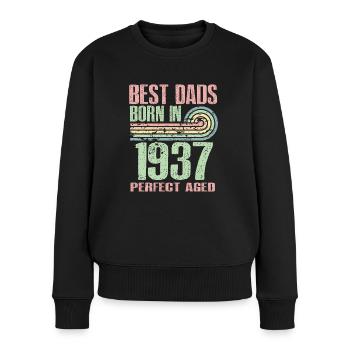 Die Besten Väter Sind 1937 Geboren, 86 Jahre Alt, - Frauen Premium Bio Pullover - Schwarz - Vorne - Julia (174cm)