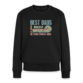 Die Besten Väter Sind 1937 Geboren, 86 Jahre Alt, - Frauen Premium Bio Pullover - Schwarz - Vorne - Julia (174cm)