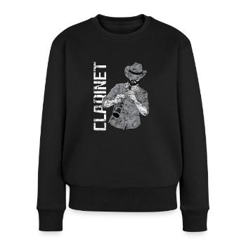 Klarinette Player Orchestra Musiker - Frauen Premium Bio Pullover - Schwarz - Vorne - Julia (174cm)