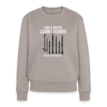 Klarinette Player Orchestra Musiker - Frauen Premium Bio Pullover - Taupe - Vorne - Julia (174cm)