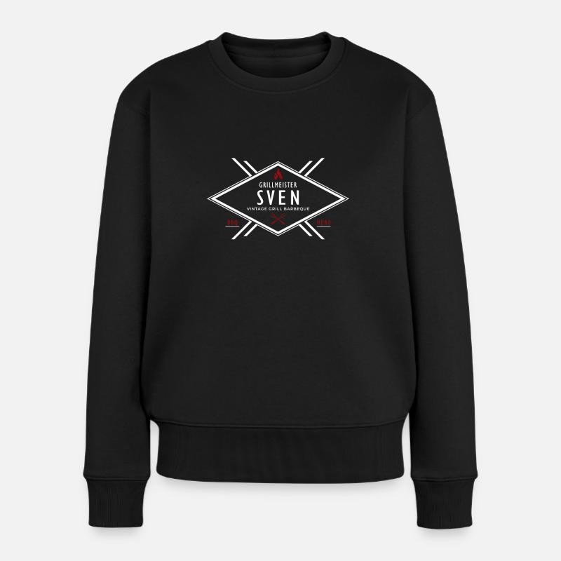 Grillmeister Sven Vorname Name - Frauen Premium Bio Pullover - Schwarz