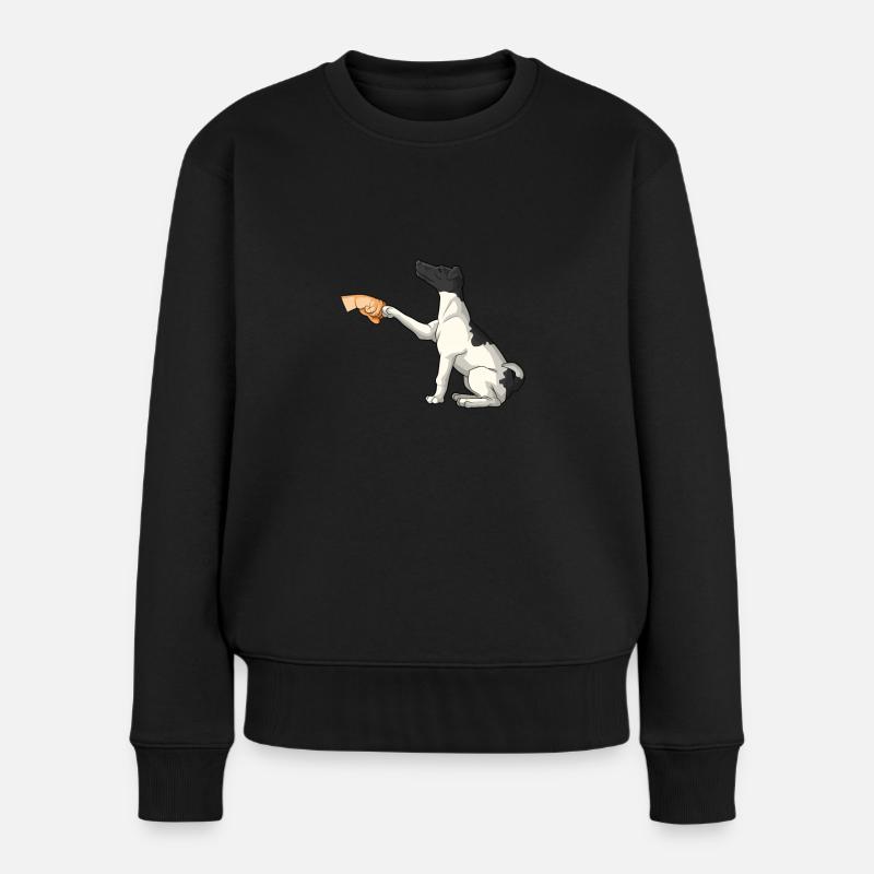 Glatthaar Foxterrier Hund - Frauen Premium Bio Pullover - Schwarz