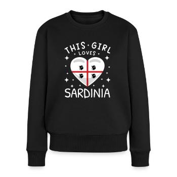 Sardinien Flagge Sardische Fahne Sardegna Fahne - Frauen Premium Bio Pullover - Schwarz - Vorne - Julia (174cm)