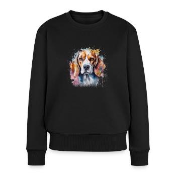 Beagle - Pull Premium bio Femme - noir - Devant - Julia (174cm)