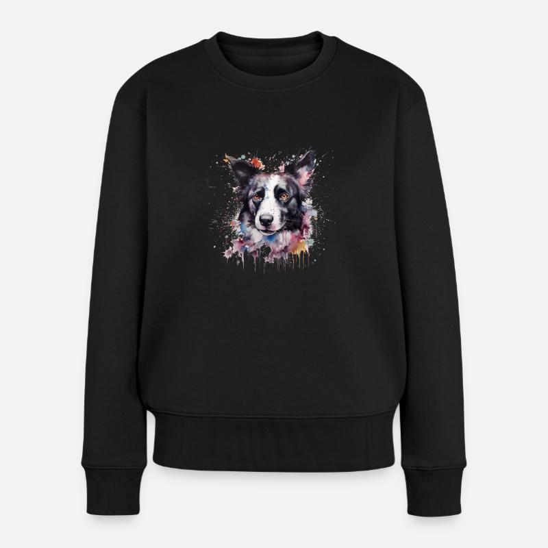 Border Collie - Frauen Premium Bio Pullover - Schwarz