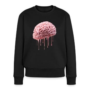 Melting Brain - Frauen Premium Bio Pullover - Schwarz - Vorne - Julia (174cm)