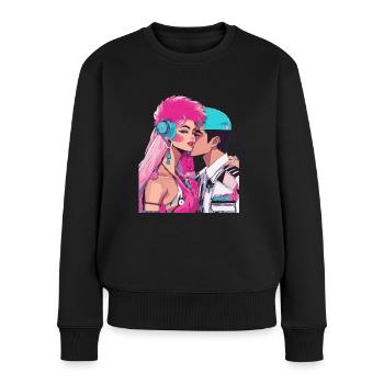 L’amour de l’anime est sans limite - Pull Premium bio Femme - noir - Devant - Julia (174cm)
