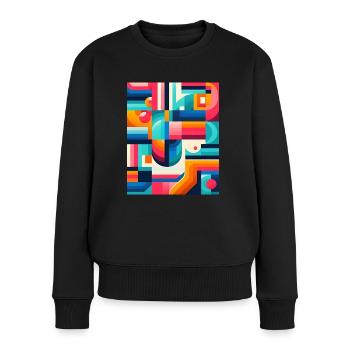 Fractal Symphony - Womens Boxy Tee Design.. Rêve - Pull Premium bio Femme - noir - Devant - Julia (174cm)