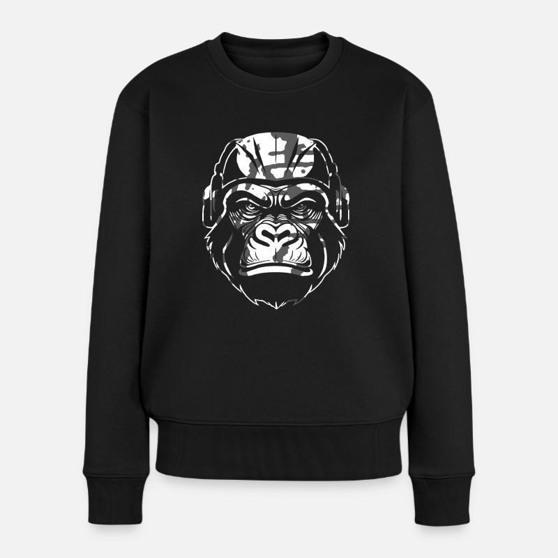 Style camouflage Gorilla - Pull Premium bio Femme - noir