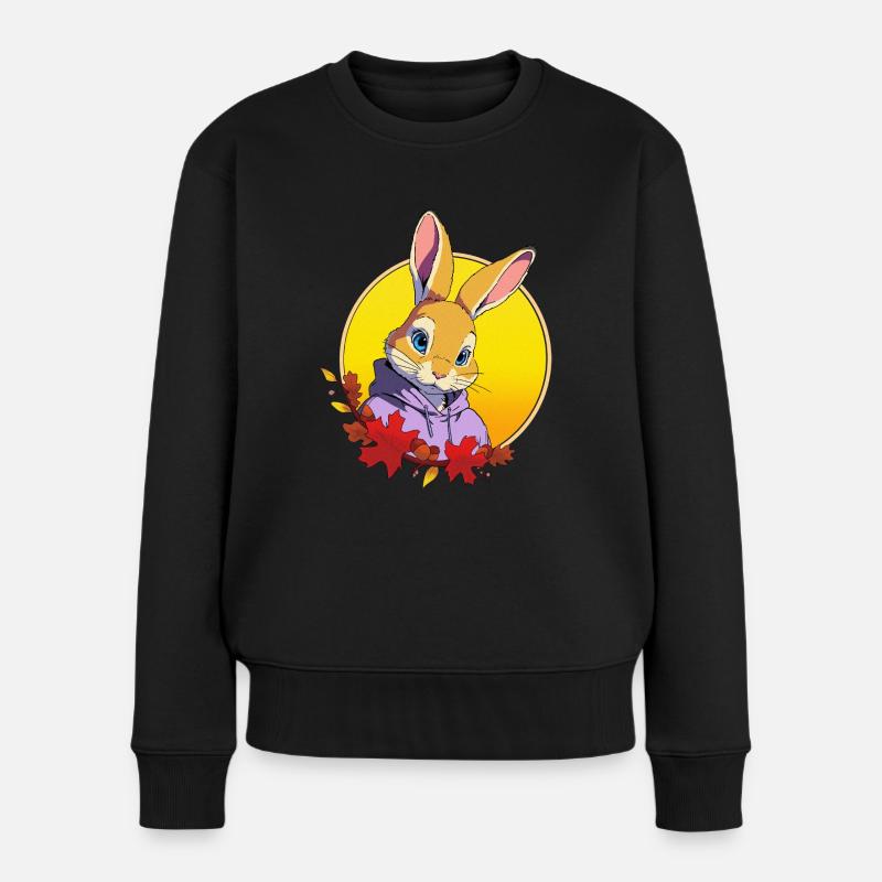 Rabbit Design - Women's Premium Organic Jumper - black