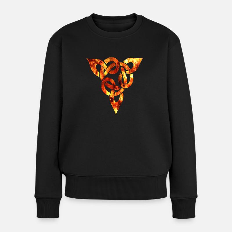 keltischer knoten 6 feuer - Frauen Premium Bio Pullover - Schwarz