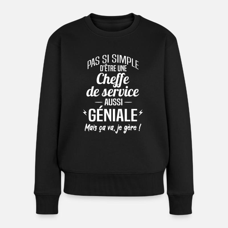 Cheffe de service - Pull Premium bio Femme - noir