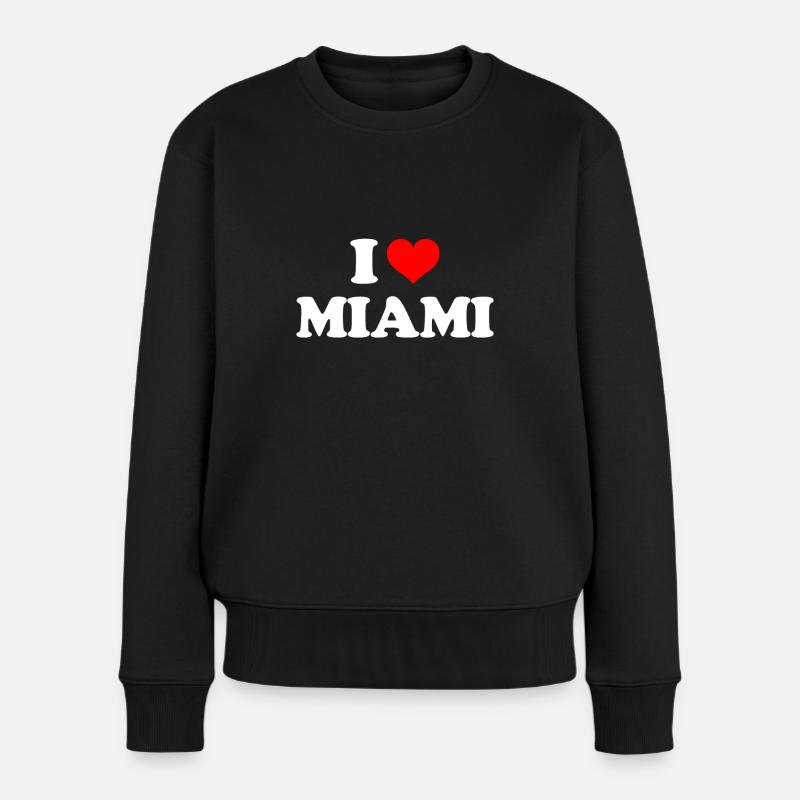 Miami - I Heart Miami - Ich liebe Miami - Frauen Premium Bio Pullover - Schwarz