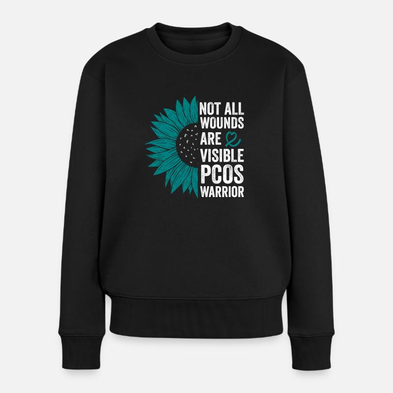 PCOS Kriegerin: Unsichtbarer Kampf - Frauen Premium Bio Pullover - Schwarz