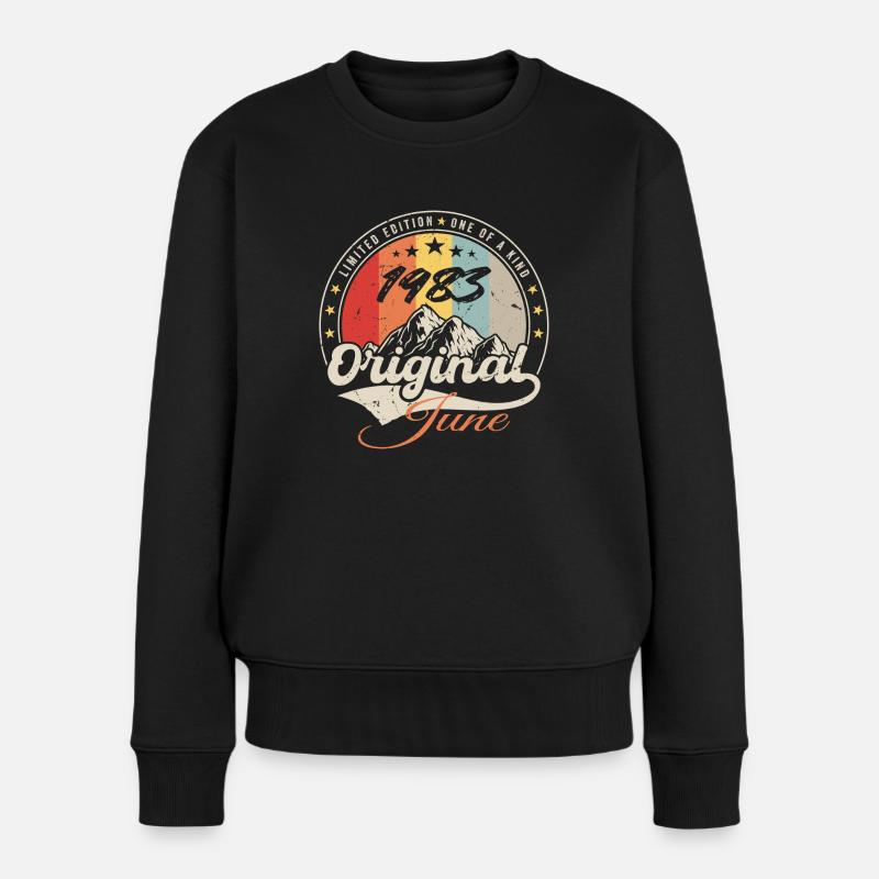 Juin 1983 Original 1983 Anniversaire 1983 Juin - Pull Premium bio Femme - noir